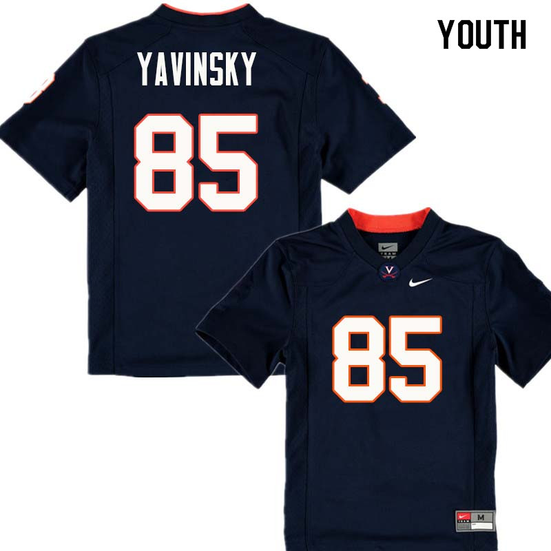 Youth #85 Andrew Yavinsky Virginia Cavaliers College Football Jerseys Sale-Navy - Click Image to Close
